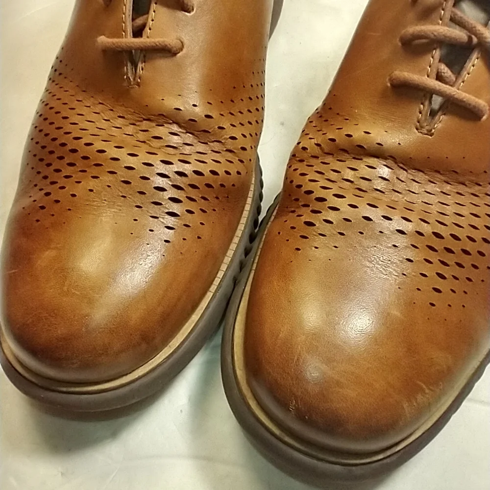 Cole Haan 2.Zerogrand Laser British Tan Wingtip Oxford Shoes Men’s sz 10.5M. - Picture 11 of 12